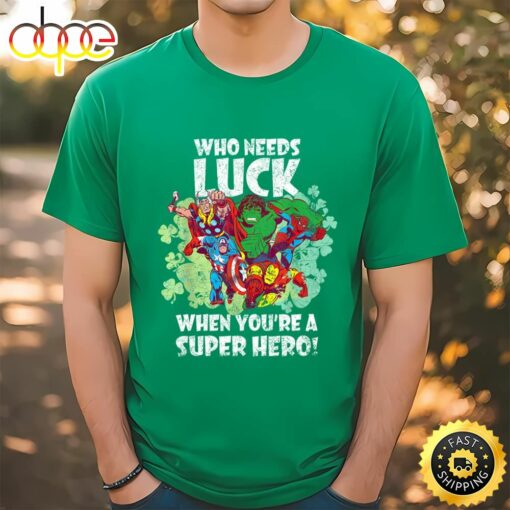 Marvel Super Hero Luck St. Patrick’s Day Shamrock T-Shirt