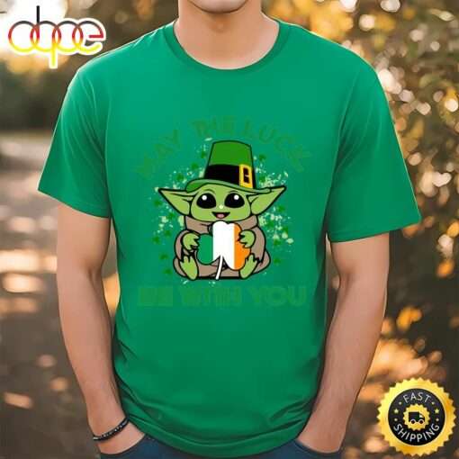 May The Luck Be With You St Patricks Day Shirt, St Patricks Yoda Shirt