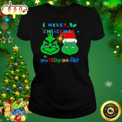 Merry Christmas You Filthy Animal Grinch Shirt