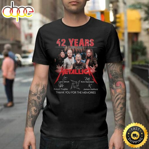 Metallica 42 years 1981-2023 Thank You For The Memories Merch Metallica Tour 2023 T-shirt