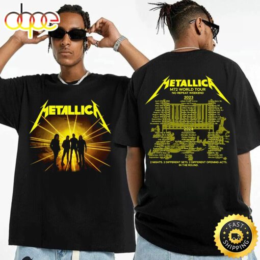 Metallica Band M72 World Tour 2023 No Repeat Weekend T-Shirt