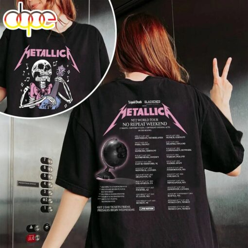 Metallica Band Metal Tour 2023 2024 M72 Tour Music Event T-Shirt