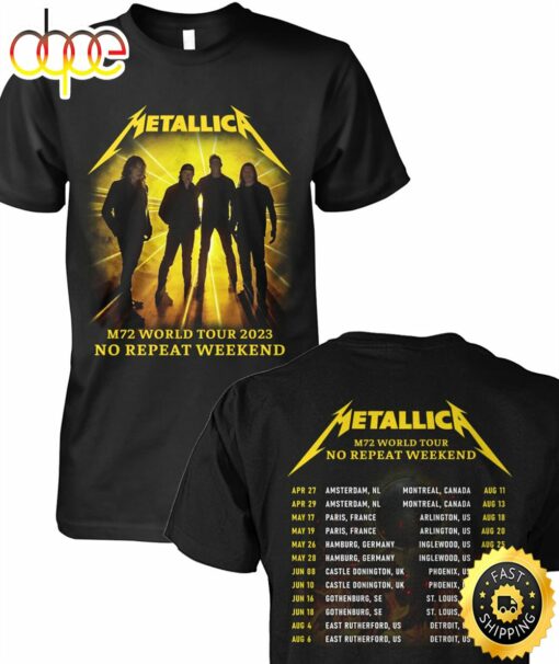 Metallica M72 World Tour 2023 No Repeat Weekend Shirt