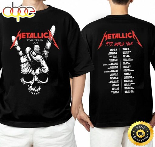 Metallica Metal Band Worldwired Tour &amp M72 World Tour 2023–2024 T-Shirt