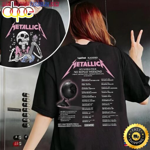 Metallica Shirt Band Metal Tour 2023 2024 Music Rock Festival Tee T-Shir