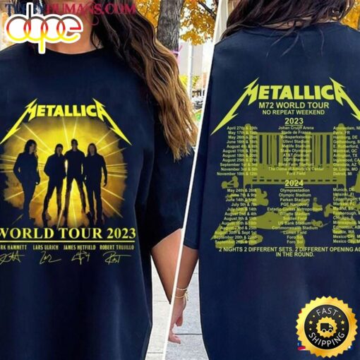 Metallica World Tour 2023 2024 Full Dates Tshirt Classic T-Shirt