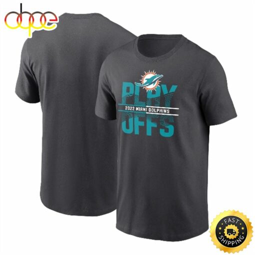 Miami Dolphins 2022 NFL Playoffs Iconic Anthracite T-shirt