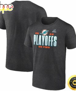 Miami Dolphins Fanatics Branded 2022 NFL Playoffs Our Time Charcoal T-shirt