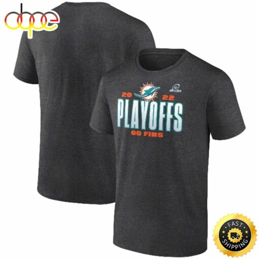 Miami Dolphins Fanatics Branded 2022 NFL Playoffs Our Time Charcoal T-shirt