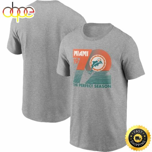 Miami Dolphins Hometown Collection 1972 Heathered Gray T-shirt