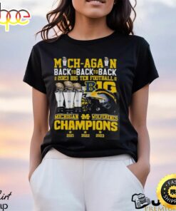 Mich Again Back To Back To Back 2023 Big Ten Football B1g Michigan Wolverines Championship Unique T Shirt