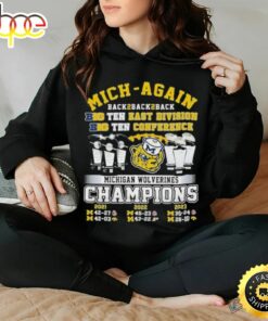Mich Again Back To Back To Back Big Ten East Division Michigan Wolverines Shirt