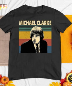 Michael Clarke American Musician Retro Vintage Black Tshirt