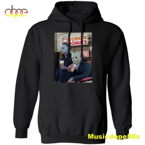 Michael Myers And Jason Voorhees Drink Dunkin Donuts T-shirt