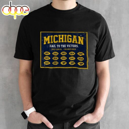 Michigan Football National Champs Banner T-Shirt