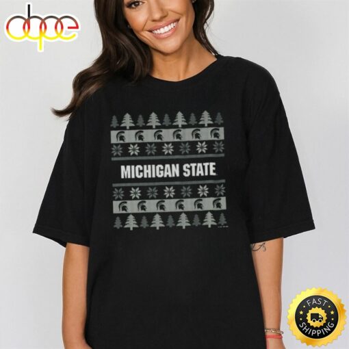 Michigan State Spartans Holiday Christmas Tree T Shirt