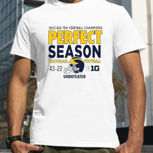 Michigan Wolverines 2022 Big Ten Football Champions Undefeated Perfect Season 43-22 T-shirt