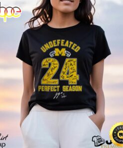 Michigan Wolverines 2023 2024 Undefeated 24 Perfect Season Signatures Unique T Shirt