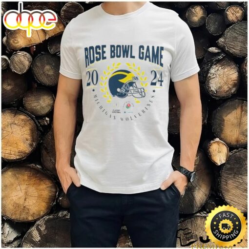 Michigan Wolverines 2023 Helmet Cfp Rose Bowl Game Bound Shirt