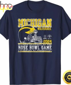 Michigan Wolverines 2024 Cfp Semi Rose Bowl Retro Football T- Shirt