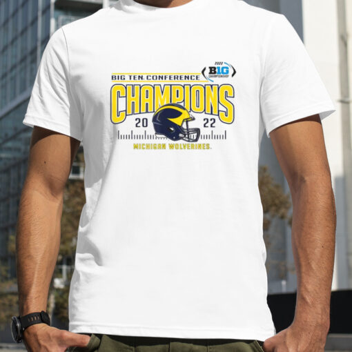 Michigan Wolverines Big Ten Champs 2022 Football Helmet T-shirt