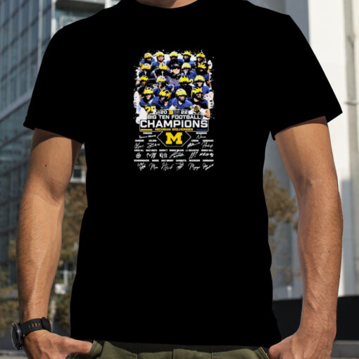 Michigan Wolverines Football 2022 Big Ten Champions Signatures T-shirt