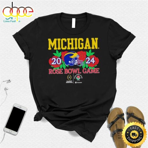 Michigan Wolverines Helmet 2024 Rose Bowl Game Shirt