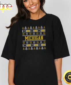 Michigan Wolverines Holiday Christmas Tree T Shirt
