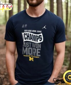 Michigan Wolverines Jordan Brand College Football Playoff 2024 Rose Bowl Champions Locker Room T Shirt