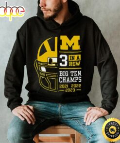 Michigan Wolverines Mens 2023 Back To Back 3x Conference Champions Shirt