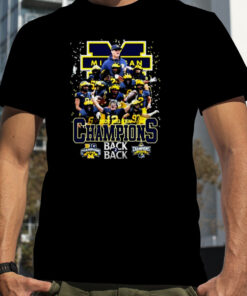Michigan Wolverines Team Football Back 2 Back 2022 Big Ten Champions T-shirt