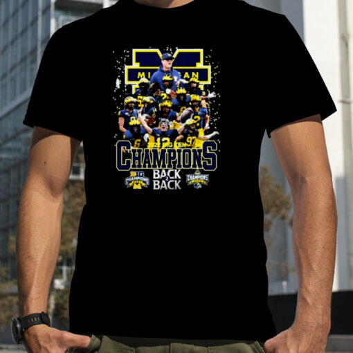 Michigan Wolverines Team Football Back 2 Back 2022 Big Ten Champions T-shirt