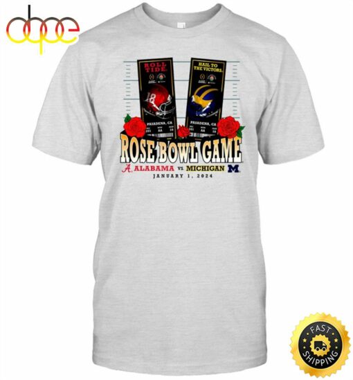 Michigan Wolverines Vs Alabama Crimson Tide 2024 Rose Bowl Game T Shirt