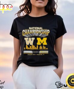 Michigan Wolverines Vs. Washington Huskies College Football Playoff 2024 National Championship Game Head To Head Skyline T Shirt