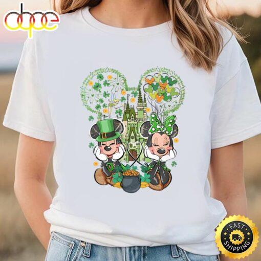 Mickey Minnie St Patricks Day Shirt, Disney Couple Lucky Shirt