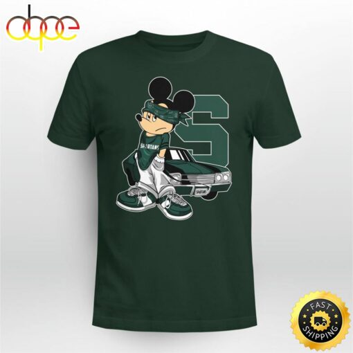 Mickey Mouse Michigan State Spartans Super Cool Mickey Mouse 100 Year Anniversary Shirt