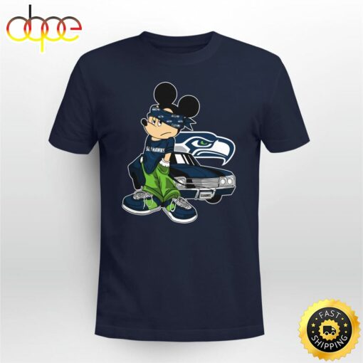 Mickey Mouse Seattle Seahawks Super Cool Mickey Mouse 100 Year Anniversary Shirt