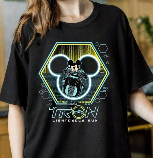 Mickey Tron Bike Disney Lightcylce Run Ride Vacation Shirt