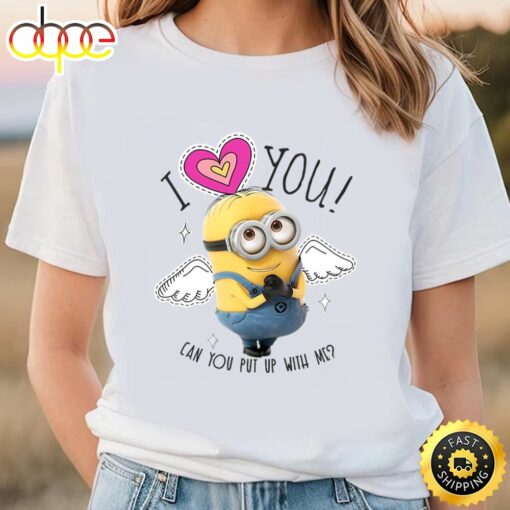 Minions Valentine’s Day Dave I Love You Angel Wings T-Shirt