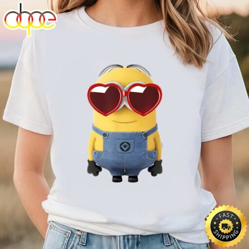 Minions Valentine’s Day Heart Shaped Glasses T-Shirt