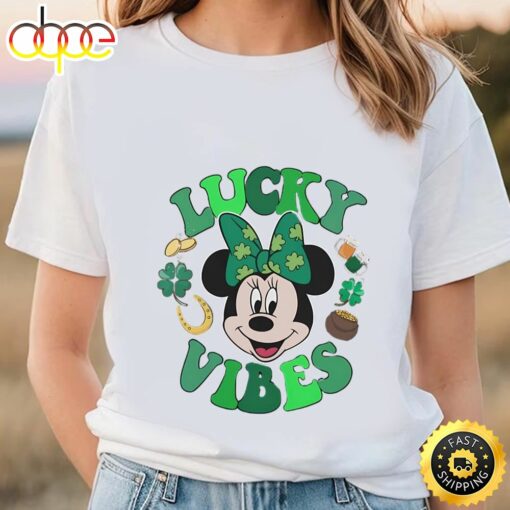 Minnie Mouse Lucky Vibes Shirt, Minnie St Patricks Day