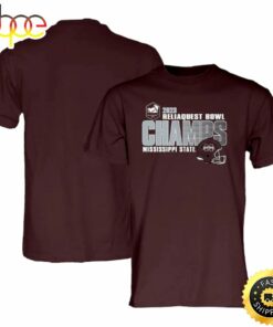 Mississippi State Bulldogs Blue 84 2023 ReliaQuest Bowl Champions Maroon T-shirt