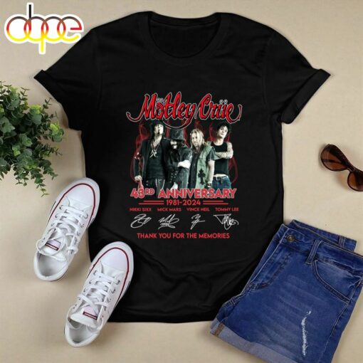 Motley Crue 43rd Anniversary 1981 2024 Thank You For The Memories Shirt