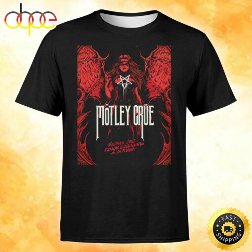 Motley Crue Chile The World Tour 2023 Unisex Black T-shirt