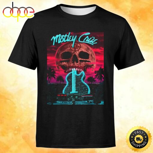 Motley Crue Hollywood FL March 12 Tour 2023 Unisex Black T-shirt