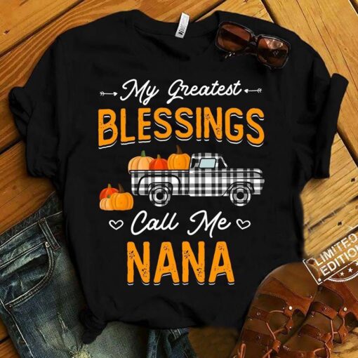 My Greatest Blessings Call Me Nana Pumpkin Halloween Tshirt