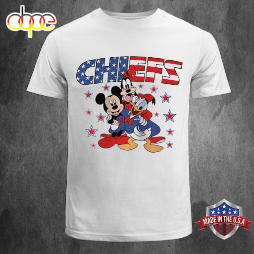 NFL Kansas City Chiefs Independence Day Proud of 4 July Mickey Friends Unisex T-Shirt