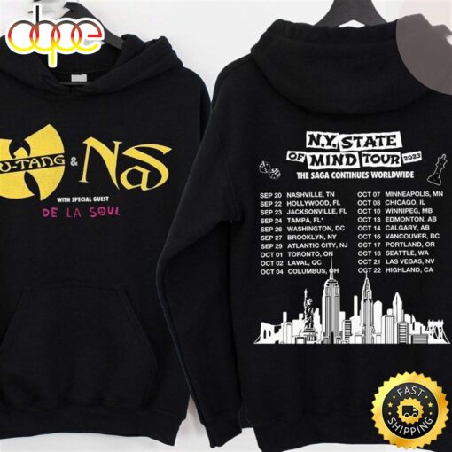 Nas Wu Tang Clan Hoodie Ny State Of Mind Tour Unisex Tshirt