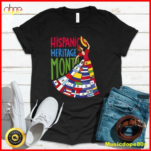 National Hispanic Heritage Month Celebration Flags Men Women T-Shirt