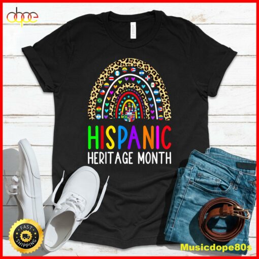 National Hispanic Heritage Month Rainbow All Countries Flags T-Shirt